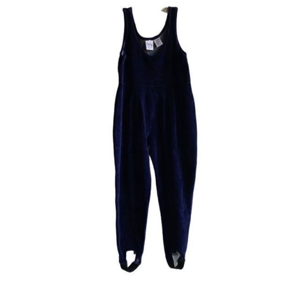 Badge girls, navy blue velvet/velour jumpsuit size 7/8 ￼